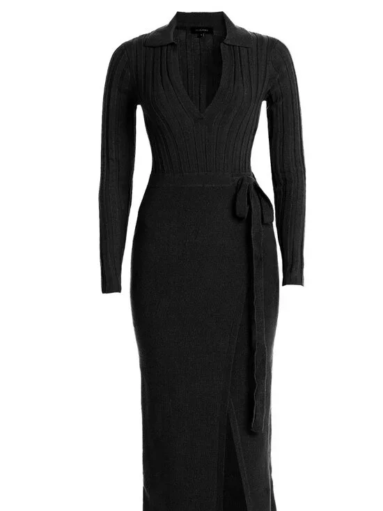 NWT JLUXLABEL Black Emma Knit Maxi Dress (S) - Picture 3 of 9